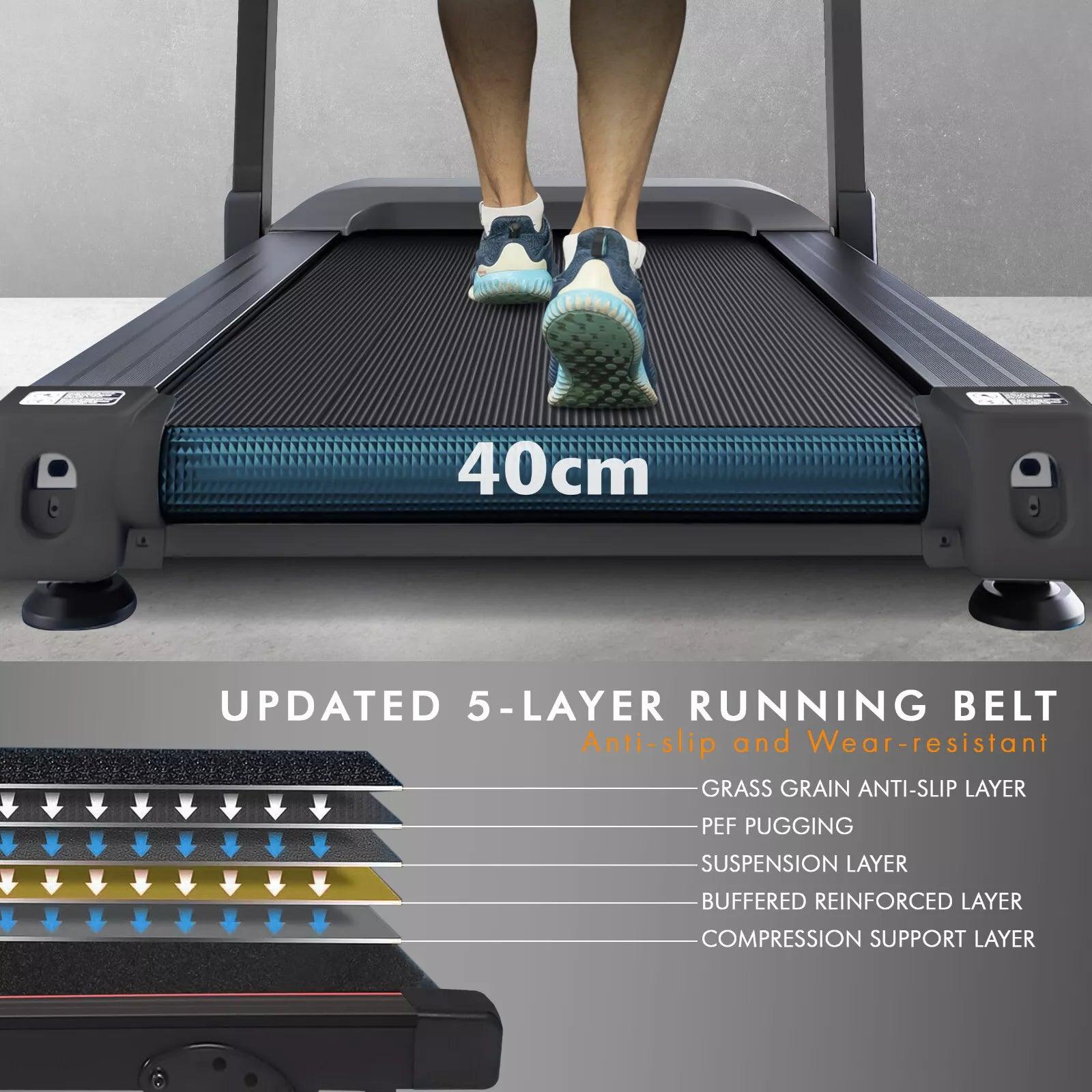 Foldable Electric Treadmill 2.0 HP Motorized Running Machine with Incline & Built-in Massager – Adjustable Speeds 1-12 km/h, LED Display, Home Gym Fitness Equipment
