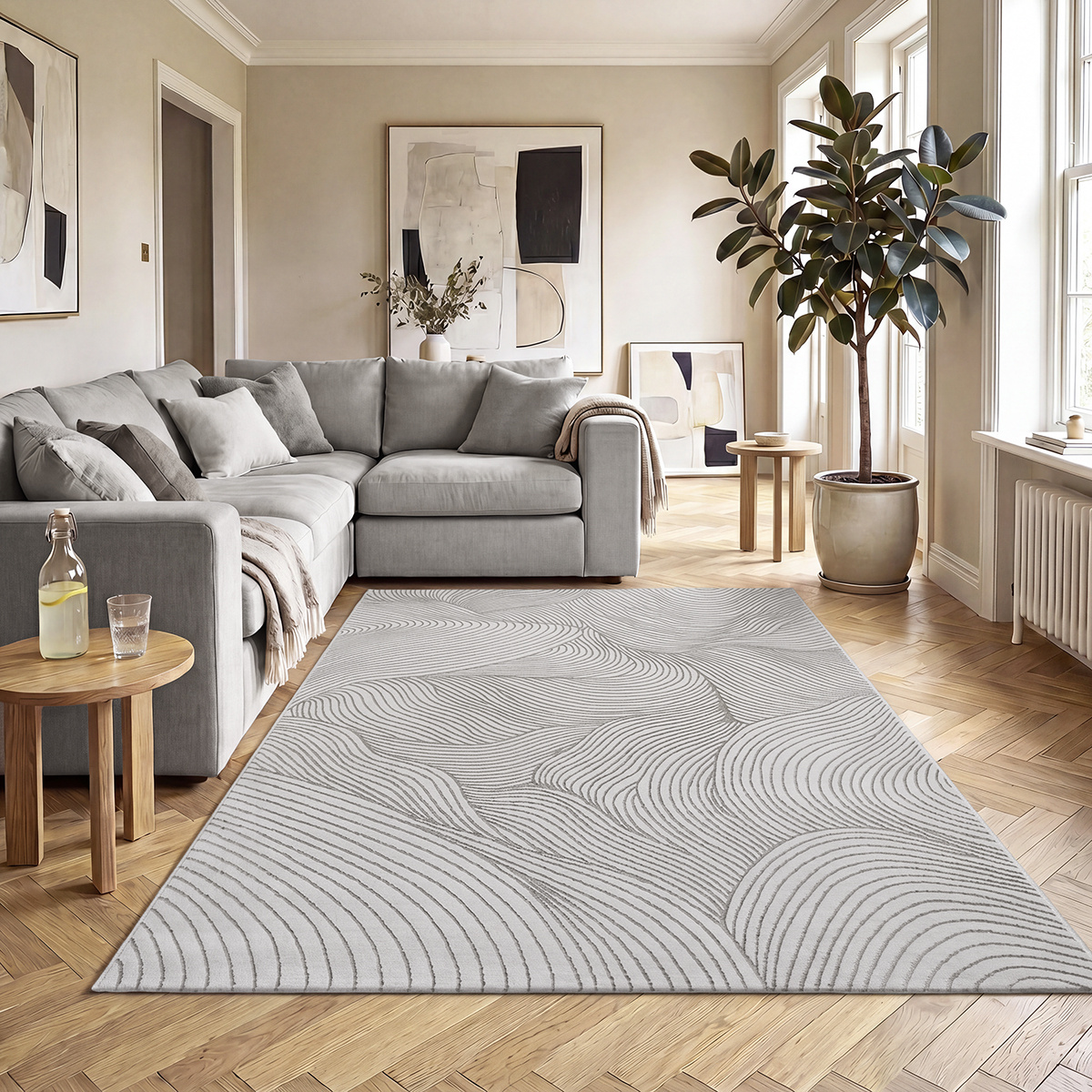 Image of The Mila Carpet, Modern Living Room Carpet, Elegant Short-pile Carpet With A Shiny Finish