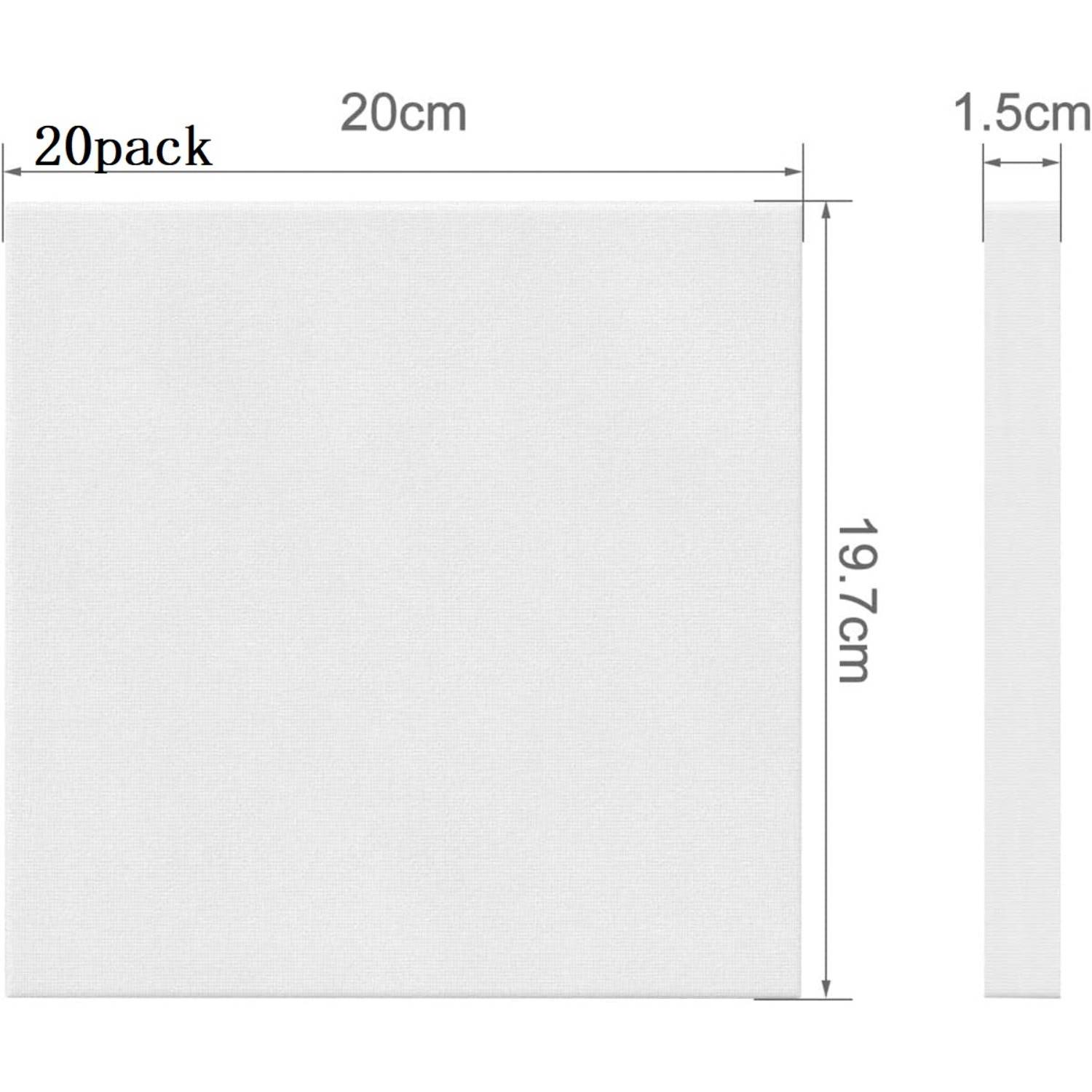 20-piece 20x20 Cm Blank Artist Canvases – Smooth Painting Panels, Stretched On Wooden Frames – Perfect For Art Enthusiasts