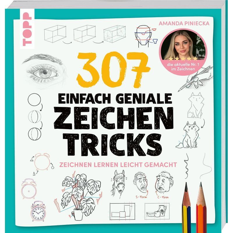 Image of 307 Simply Genius Drawing Tricks - Paperback - Learn To Draw Easily - Amanda Piniecka - 160 Pages - German - 2026 - Frechverlag Gmbh - Ean 9783735882387