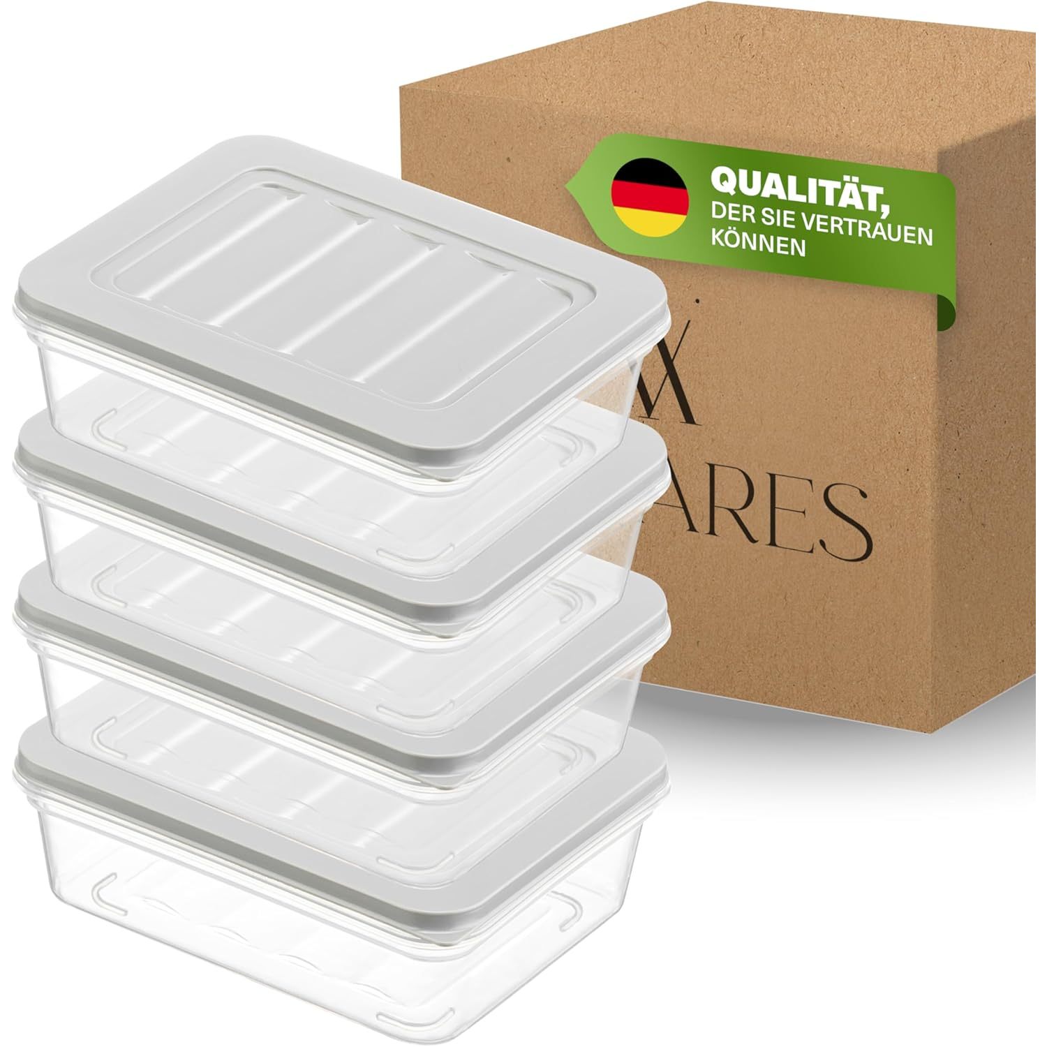 Stackable Freezer Containers 4pcs Set, Freezer And Refrigerator Organizer With Lid, Frost-resistant Up To -25°c, Reusable Freshness Containers, Store And Odorless 600ml