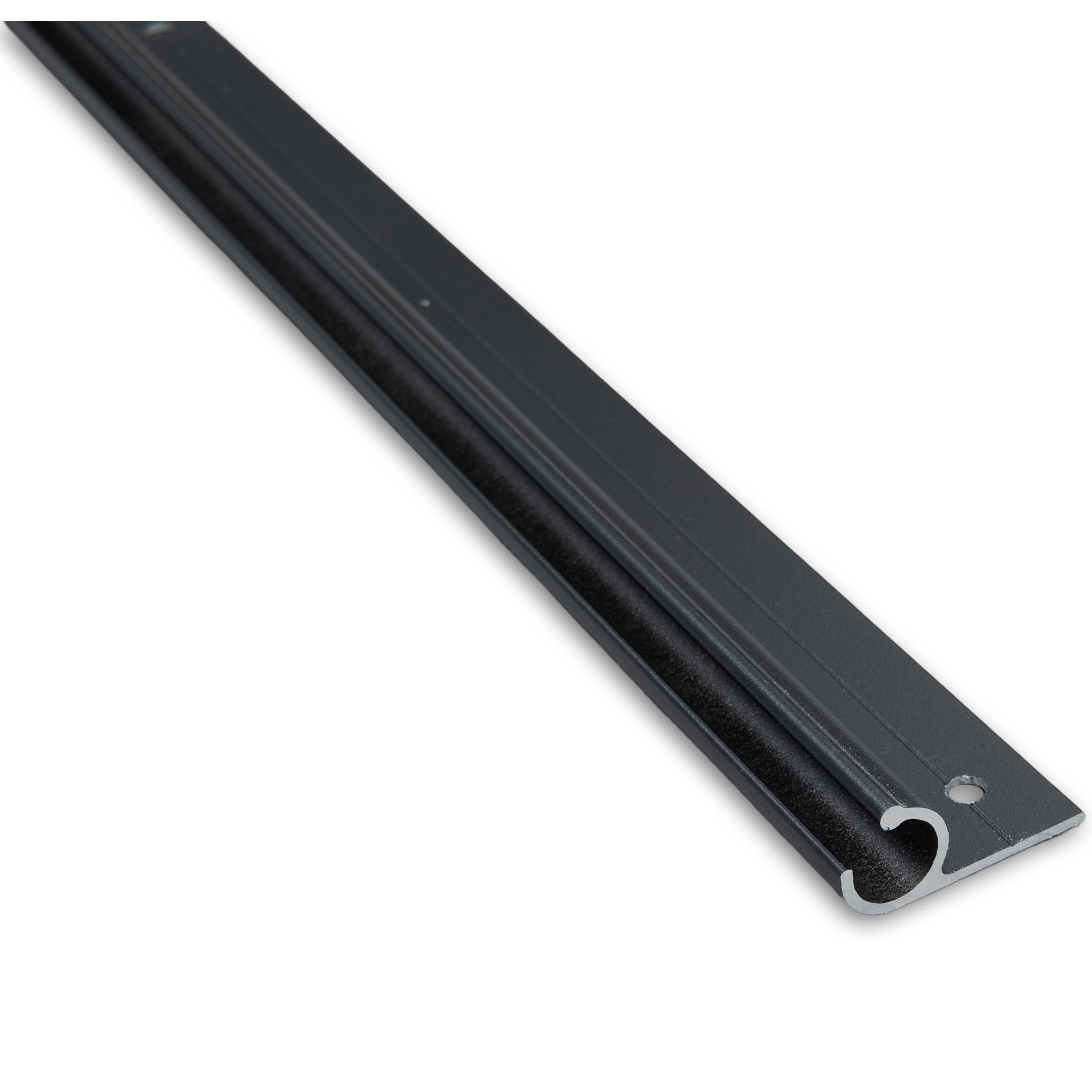 Image of Aluminum Edging Rail - 1.2 Meters - Edge Trim - 45° Incline - Ø10mm (fits 7-9mm Edging) - Black Aluminum Edging Profile For Caravans, Tents, , Apron Trim, Bow Rail