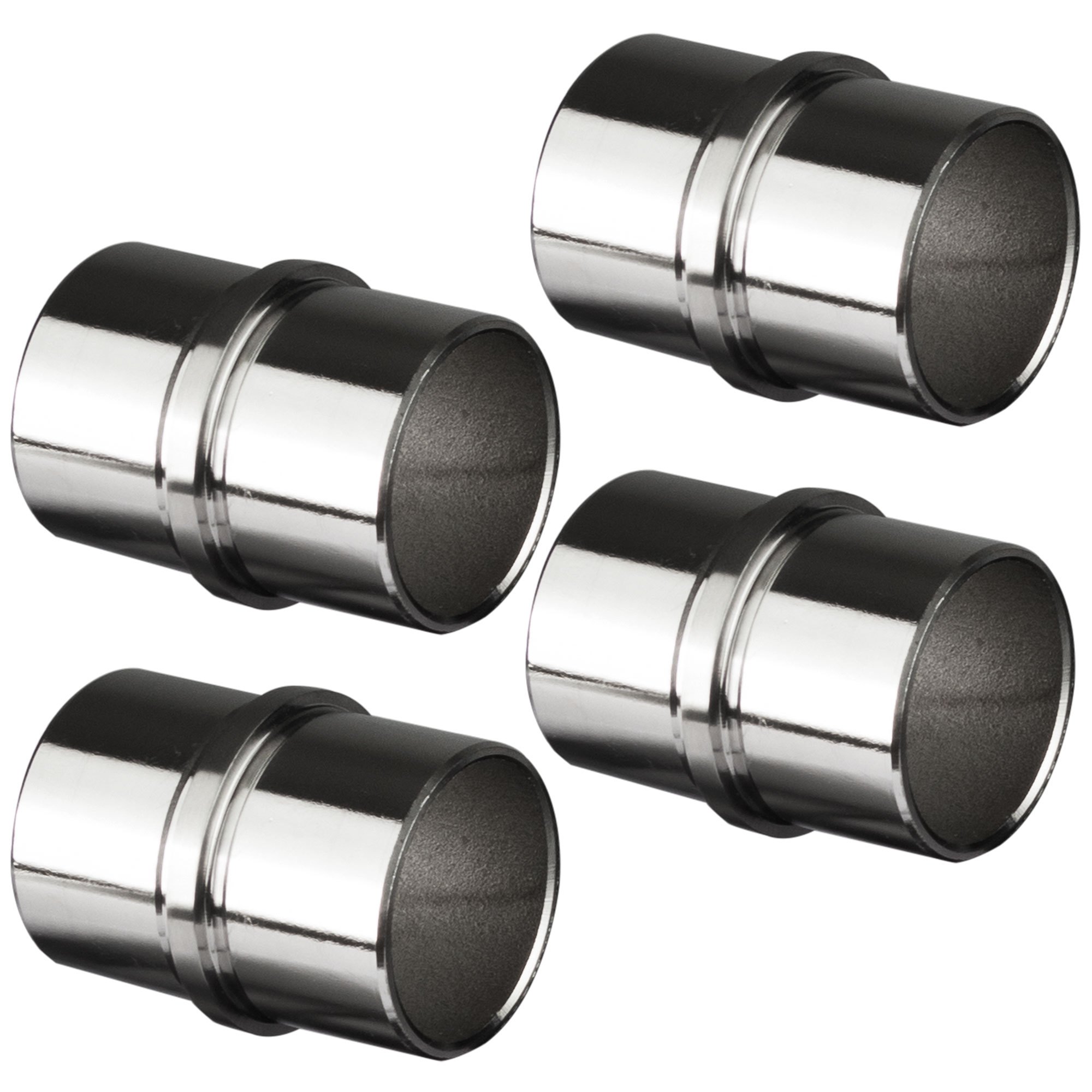 Image of 4-piece Stainless Steel Pipe Connectors For 33.7mm Pipes - V2a Fitting For Railing Handrail Balcony | Brushed Connection Plug-in Connector