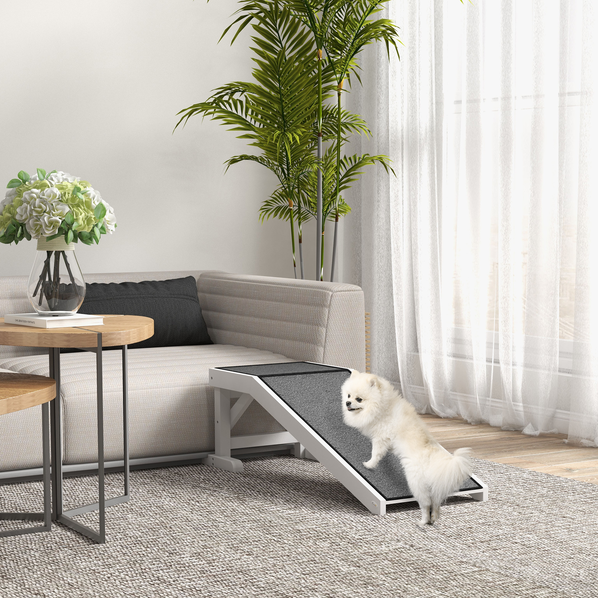 Image of Dog Ramp Dog Stairs With Non-slip Carpet, Dog Car Ramp, Car Trunk Ramp Non-slip Entry Aid For Trunk, Cars, Trucks And Suvs Up To 30 Kg 125 X 40 Cm