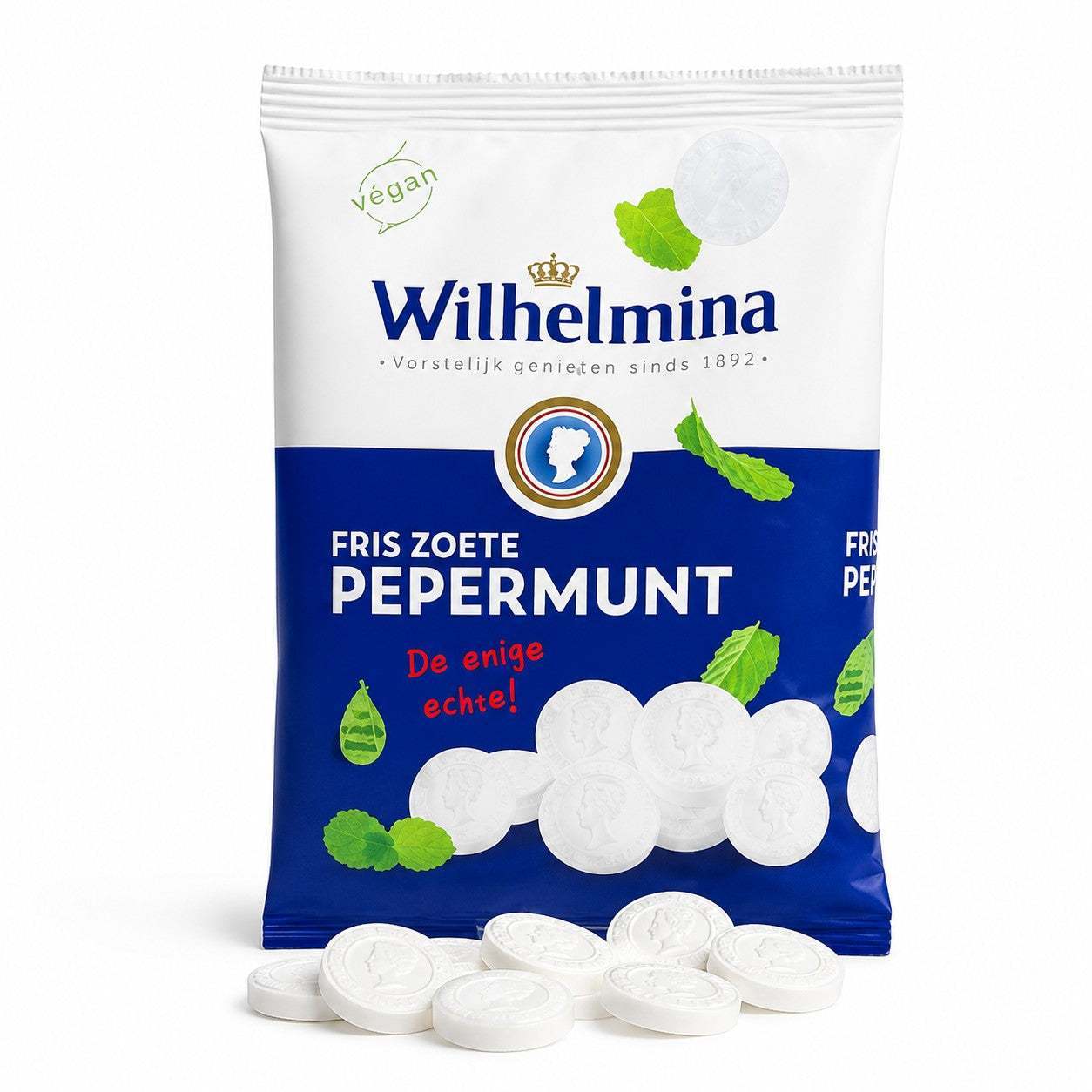 Fortune Wilhelmina Peppermint - Refreshing Mint Bonbons For Long-lasting Fresh Breath - Traditional Dutch Delight - 1kg Storage Pack