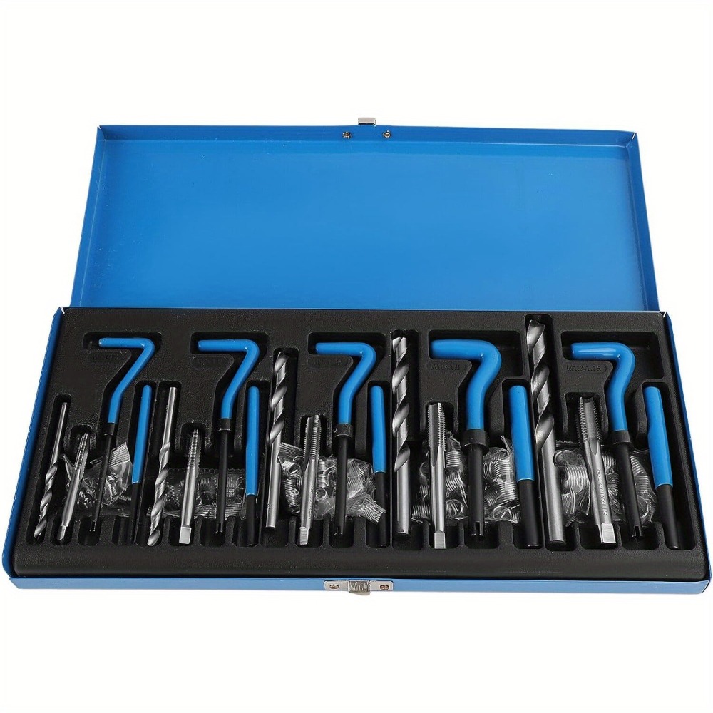Image of 131pcs Repair Tool Set, Professional Thread Repair Sets, Steel Spiral Thread Repair Sets, Portable Drill Thread Repair Tools, Thread Repair Tools