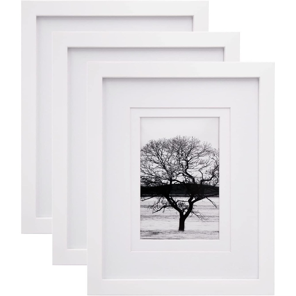 TEMU 3pcs A3 Black And White Photo Frame, Wall And Desk Frame, Portrait Or Landscape Display Of Posters, Printed Materials And Certificates, 3-part