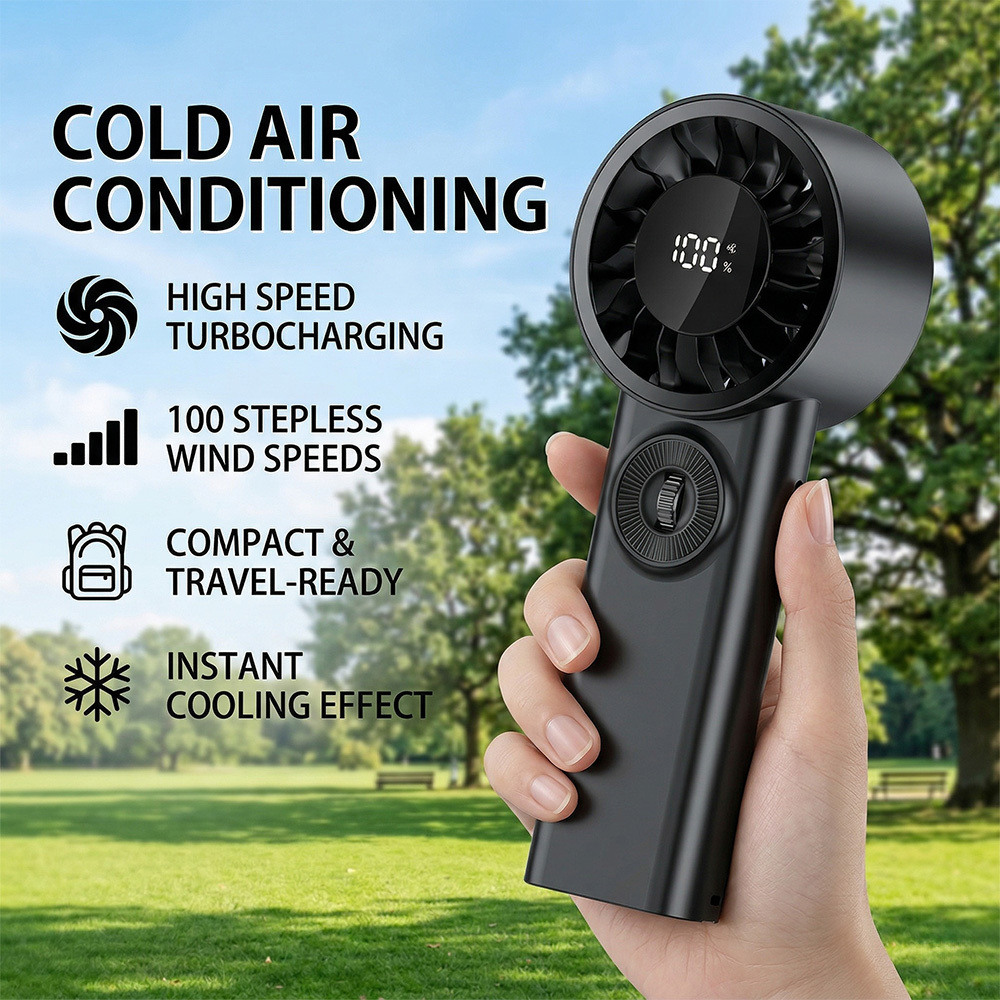 Image of Handheld Fan, 3600mah Battery Electric Pocket Fan, Up To 30 Hours Cooling Time Portable Personal Fan