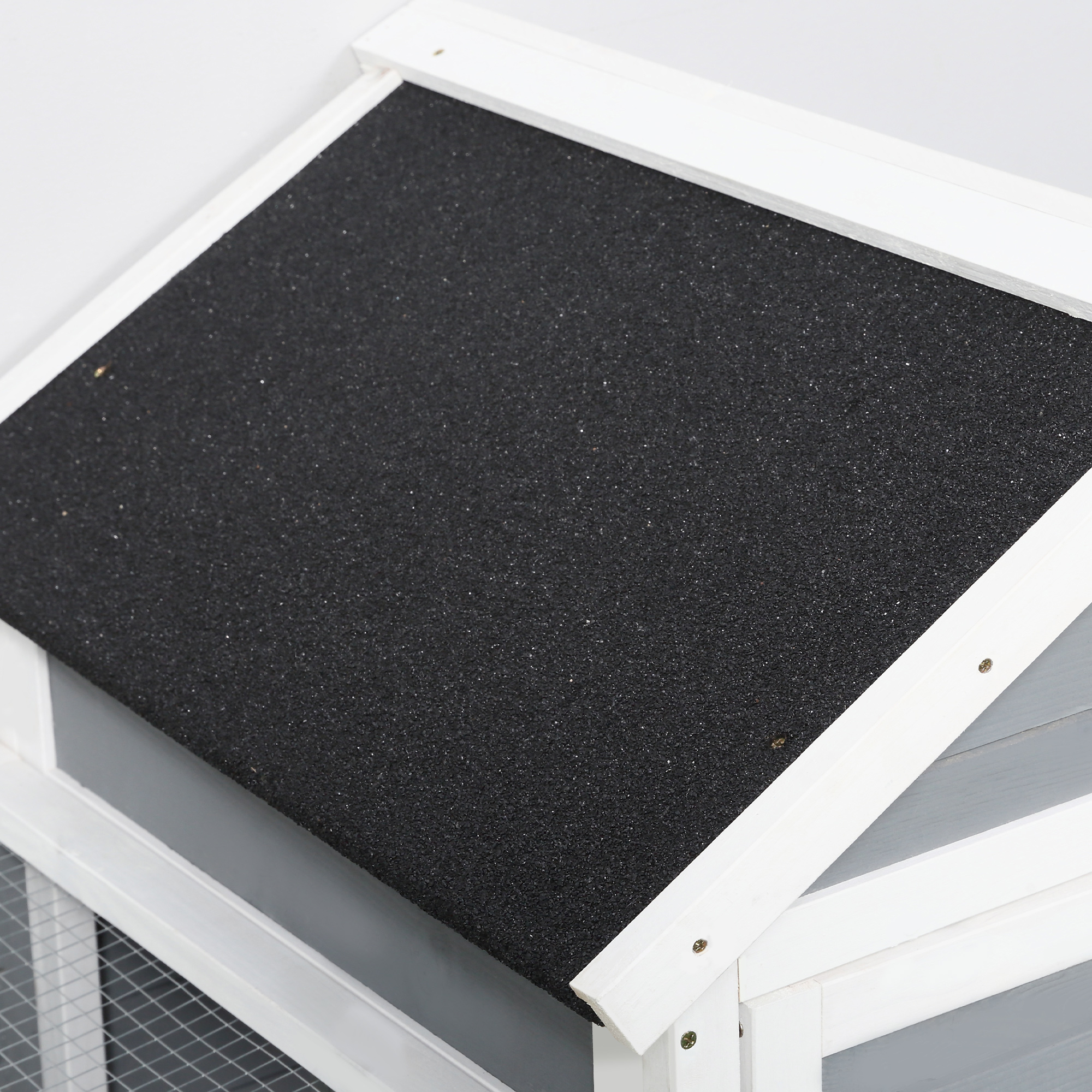 Rabbit Hutch Tannenholz Indoor Outdoor Small Animal Enclosure Small Animal Cage Small Animal House Removable Ramp And Floor Tray Grey+White+Black 122 X 62, 6 X 92 Cm