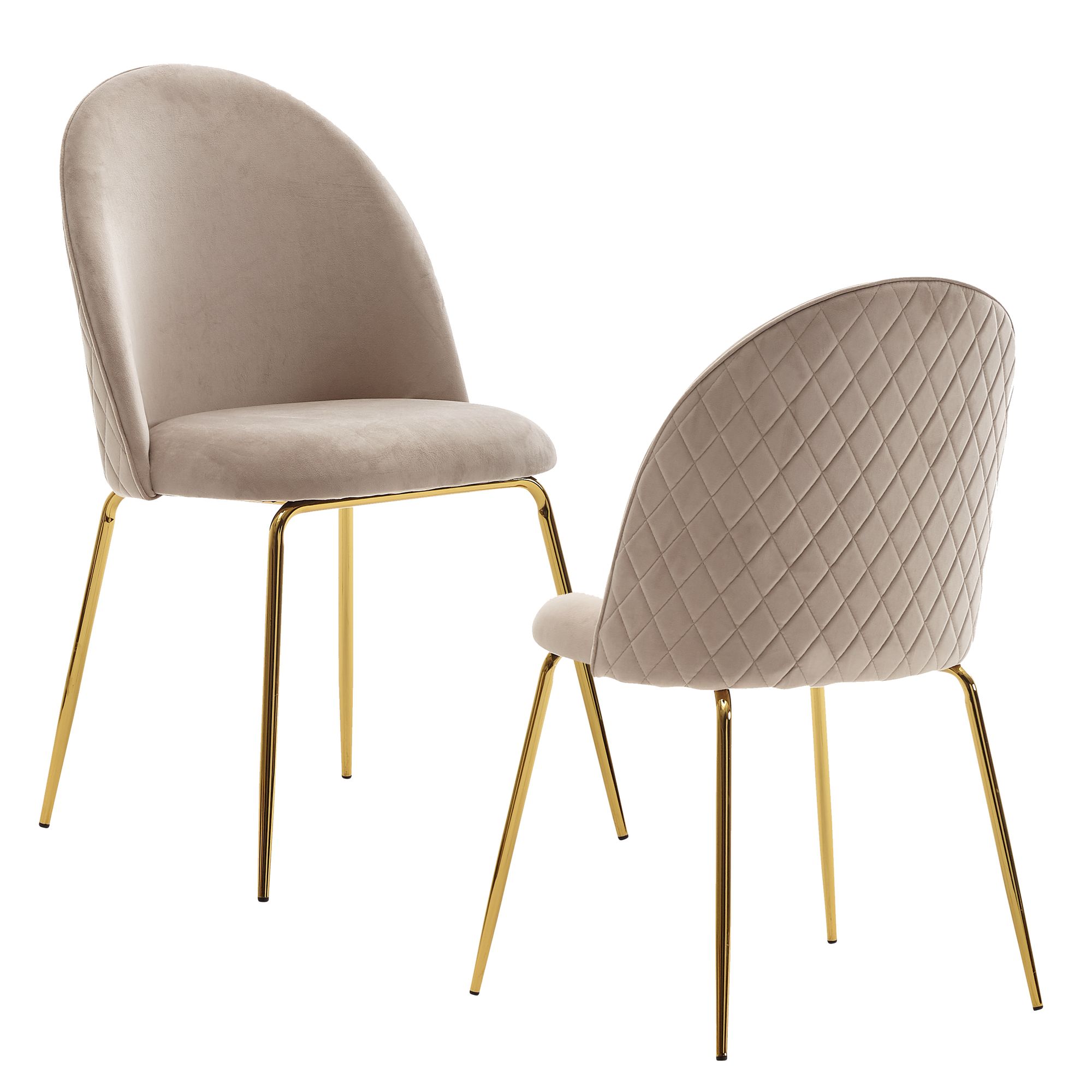 Image of Design Dining Chair 2pcs Set Velvet Upholstered, Kitchen Chair Fabric With , Scandinavian Shell Chair, Upholstered Chair With Velvet Cover