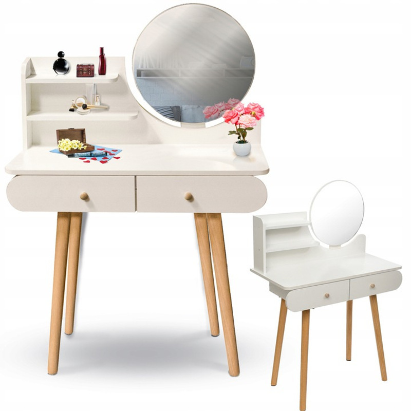 Scandinavian Cosmetic Vanity Table With Mirror Scandi
