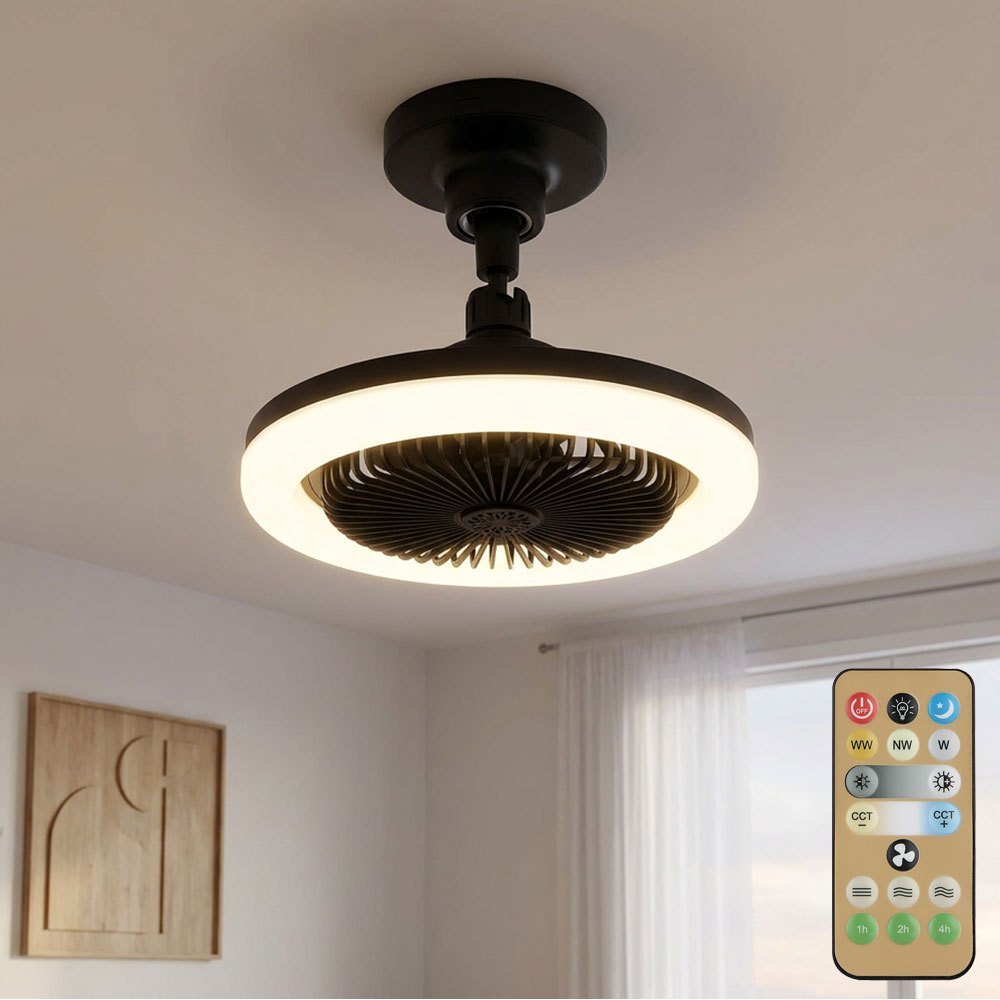 Image of Ceiling Fan Ceiling Lamp Living Room Light Metal Led Dimmable D 25.8 Cm Model 03680s