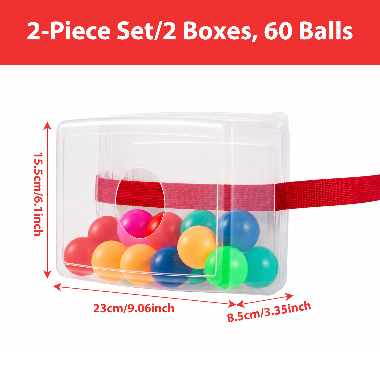 Shake Ball Box with Two Boxes and Two Belts, 2 Sets of 60 Balls