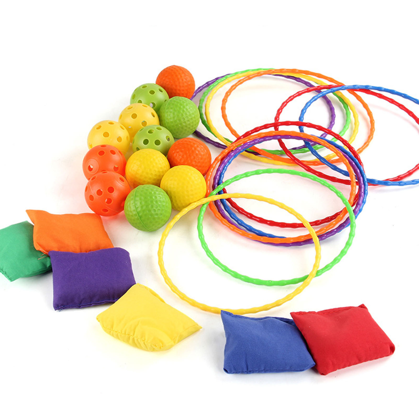 Golf Skill Training Set with Stand and Target Rings