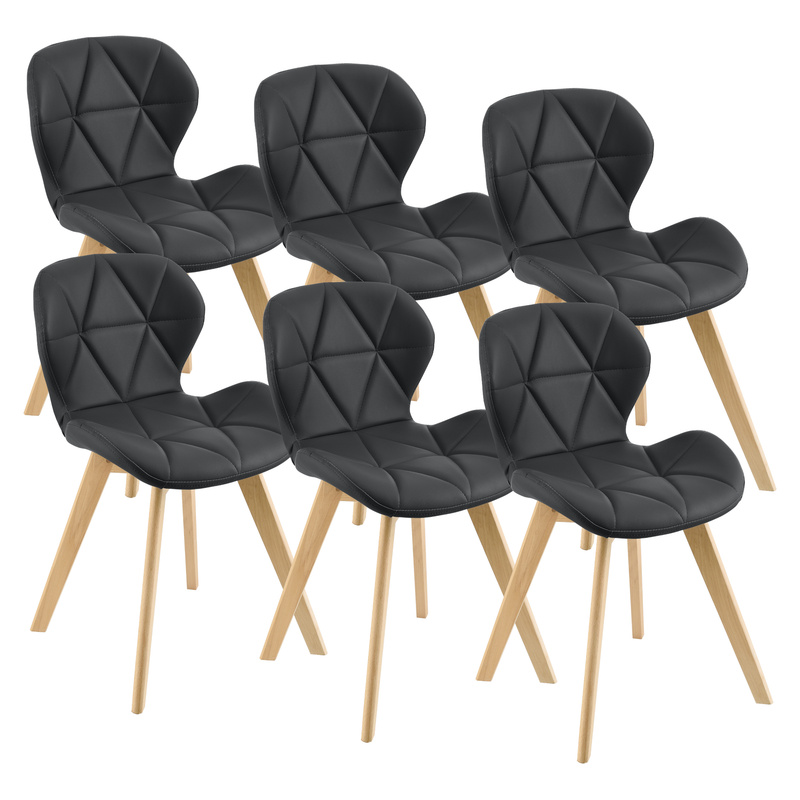 Image of Älmhult Dining Chair 6-piece Set, 81x57 Cm, Faux Leather, , Living Room Chair, Kitchen Chair In Colors