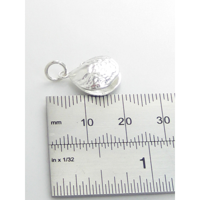 Oyster Shell Charm, Unique .925 Sterling Silver