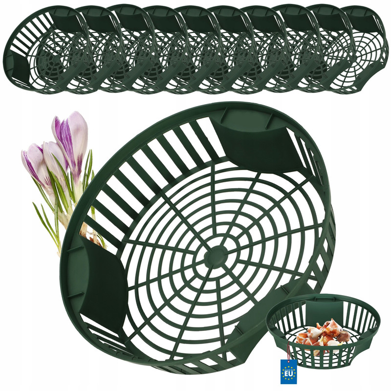Set Of 10x Basket Bulb Planting Cups With Protective Cover 265mm