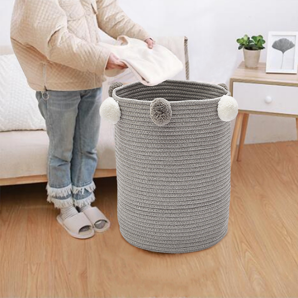 Gray Household Blanket and Sock Storage Basket