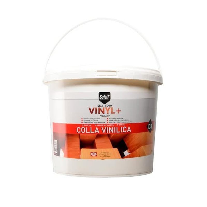 TEMU Colla Vinilica 5Kg Resistente all'Umidit� 'Acqua EN 204 D3, Multiuso per Legno Carta Pvc Pannelli in , Moquette Gomma e Fissaggio di Porte e