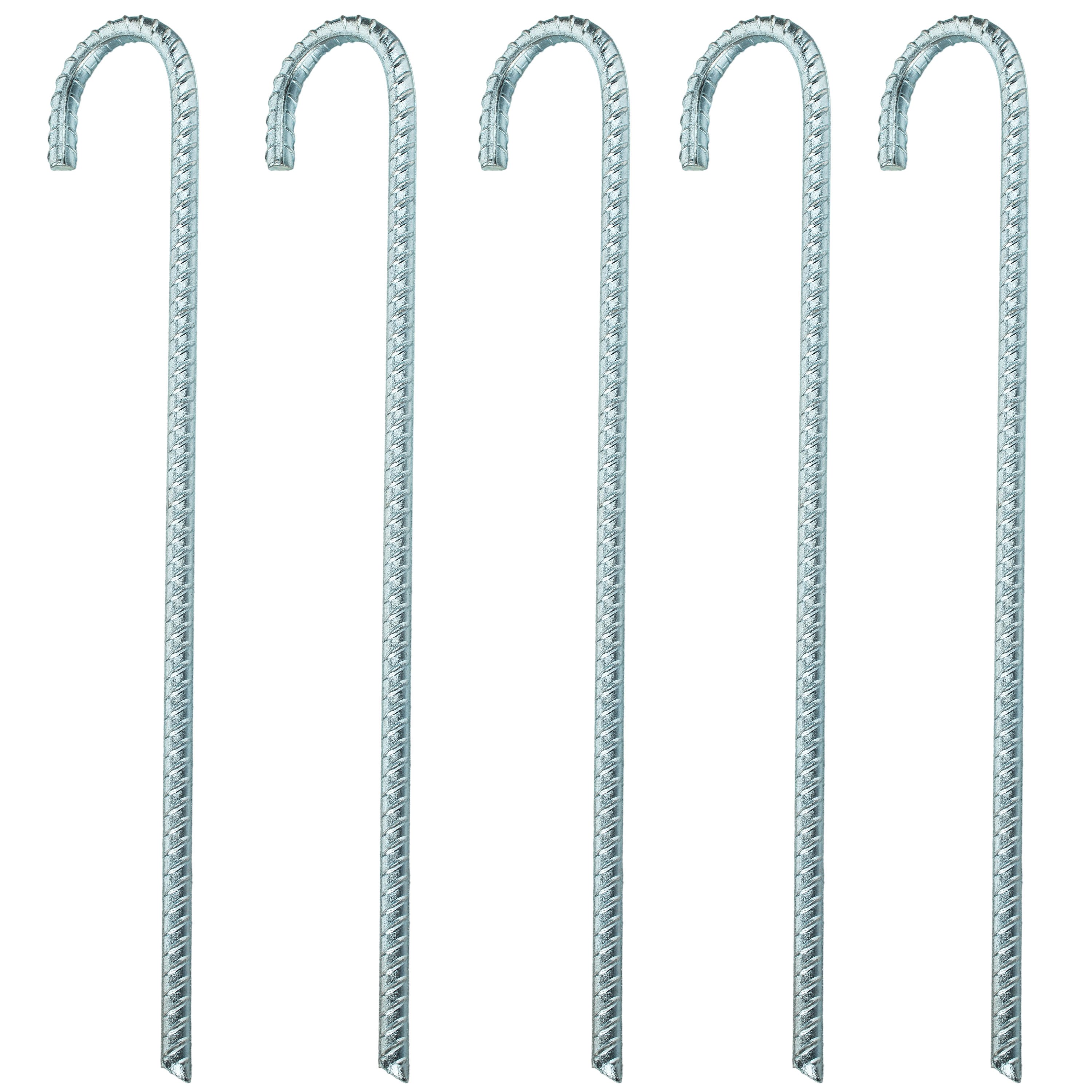Image of 5pcs Of Steel Tent Pegs 40 Cm Ø10mm - J-profile - Soft And Wet Soil Tent Nail Tent Stake Earth Spike Camping Accessories Outdoor Set