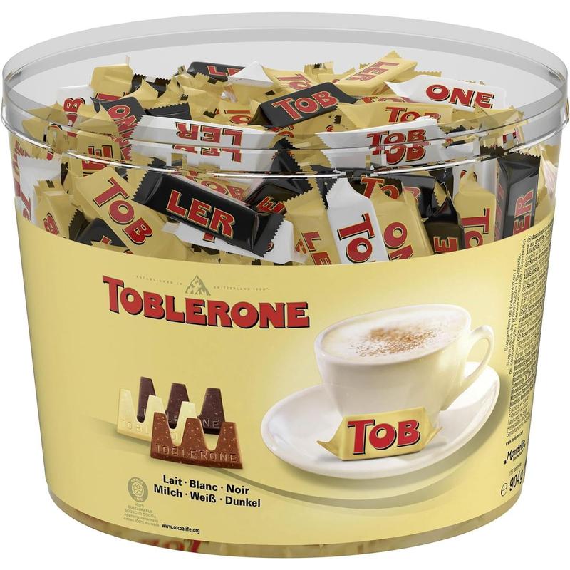 Image of Toblerone Mix Box Clear View Box - Swiss Chocolate With Honey-almond-nougat - Individually Wrapped Mini Portions Ideal For Sharing - 904g