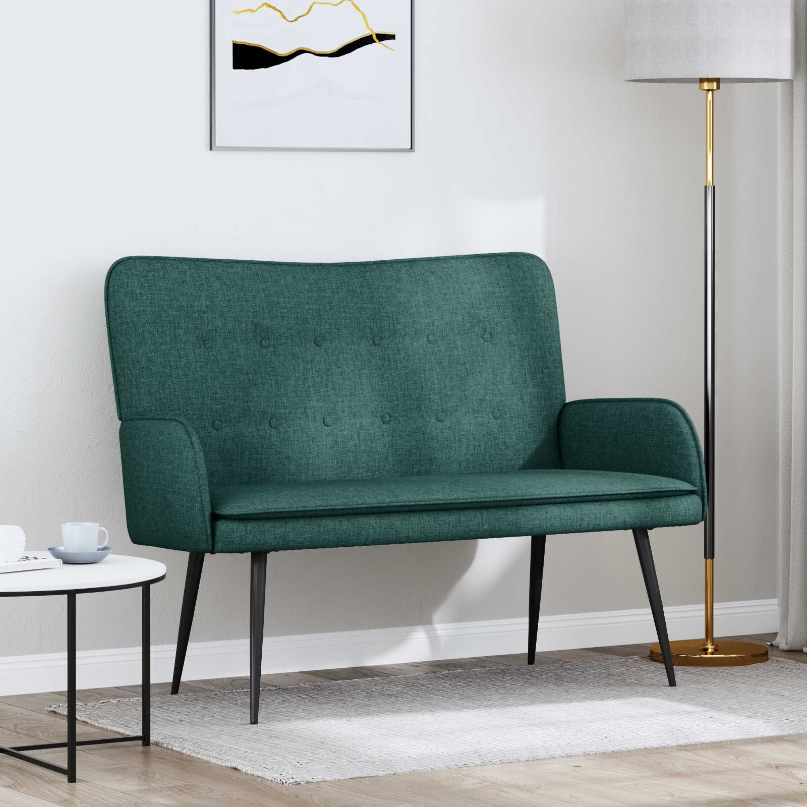Image of Vidaxl Modern Sofa Seating Contemporary Loveseat Living Room Sofa Bedroom Couch Elegant Sofa Comfortable Seating Furniture Polyester Sofa Wooden Sofa Indoor Loveseat