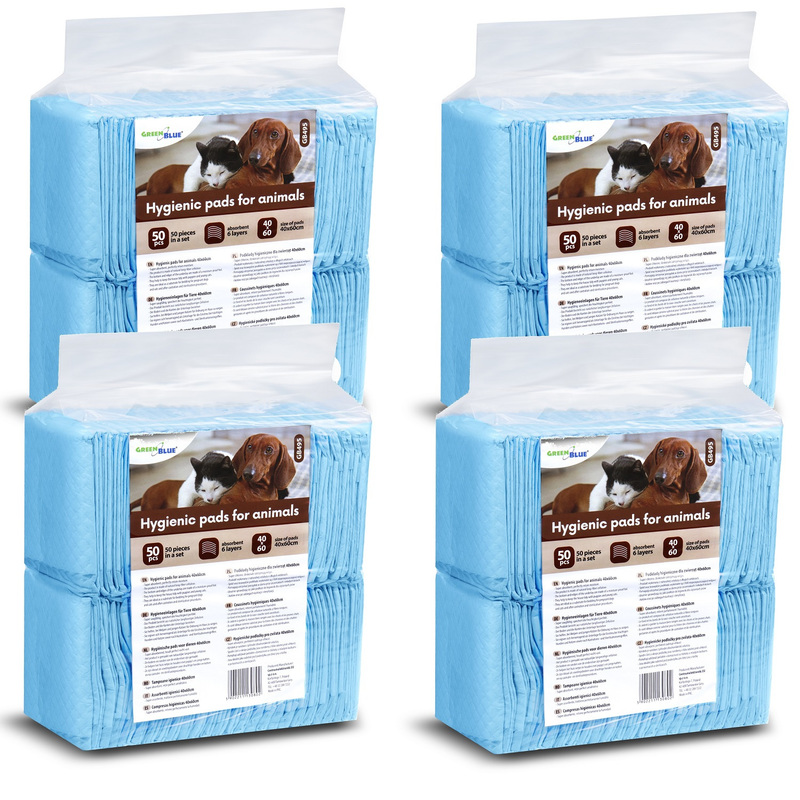 Image of Hygienic Underpads For Animals 60x40cm 200pcs Greenblue Gb495
