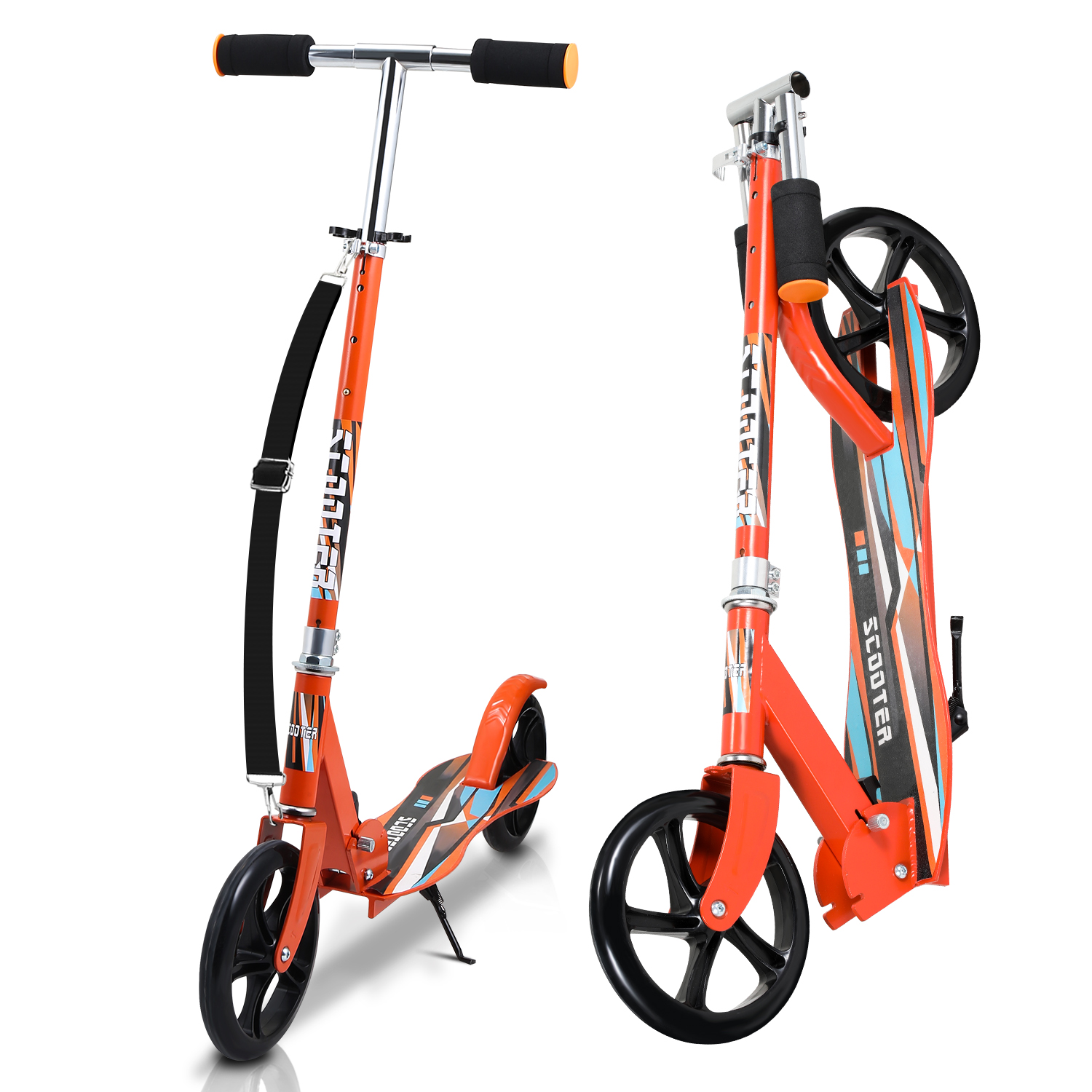 TEMU Scooter Faltbarer City-Scooter Pedal-Scooter Kick-Scooter Höhenverstellbar, 4 Farben Freestyle-Kickscooter