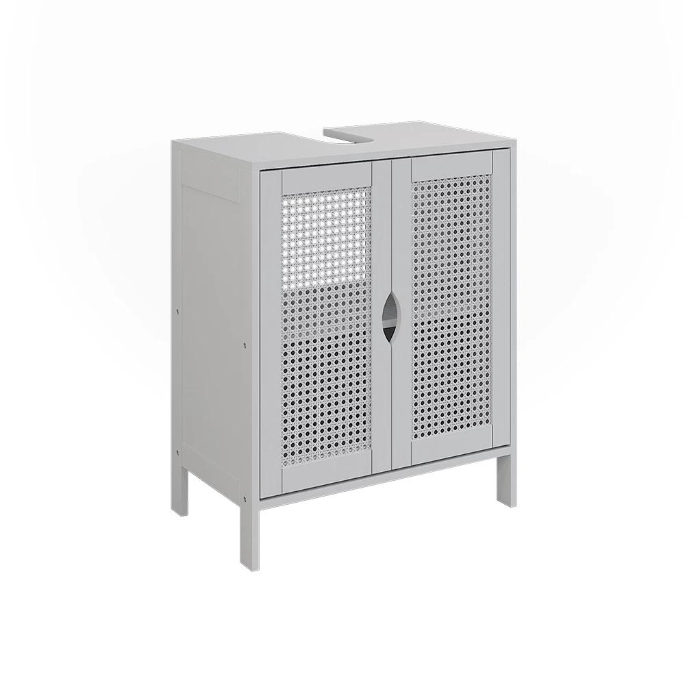 Liora White Under-sink Cabinet 48 X 60 Cm With 2 Doors, Bathroom Vanity Cabinet, Mdf Bathroom Furniture For Washbasin