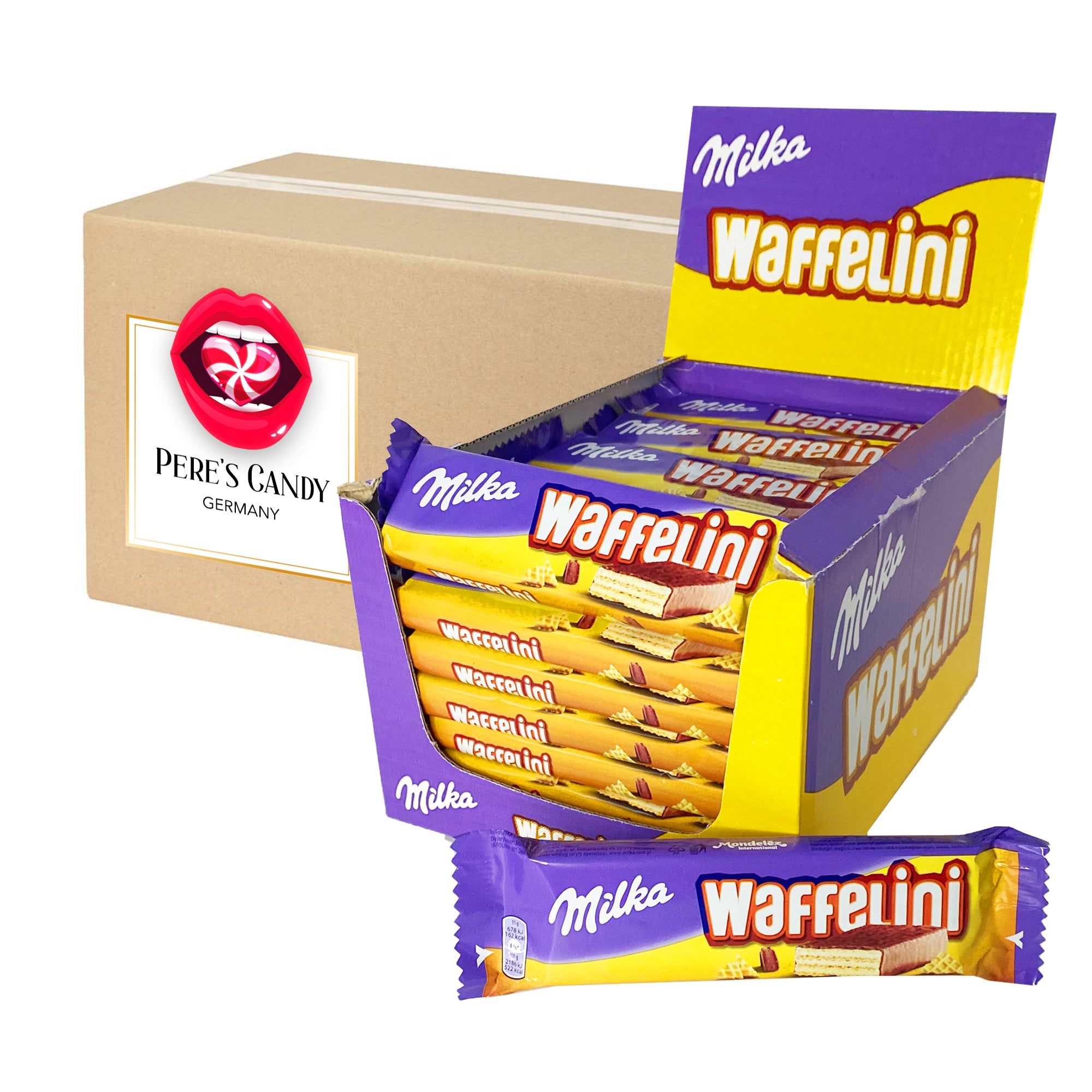 Image of Milka Waffle Bars Milk 35x31g Waffle Bars With Cream Filling Coated With Alpine Milk Chocolate 1100g