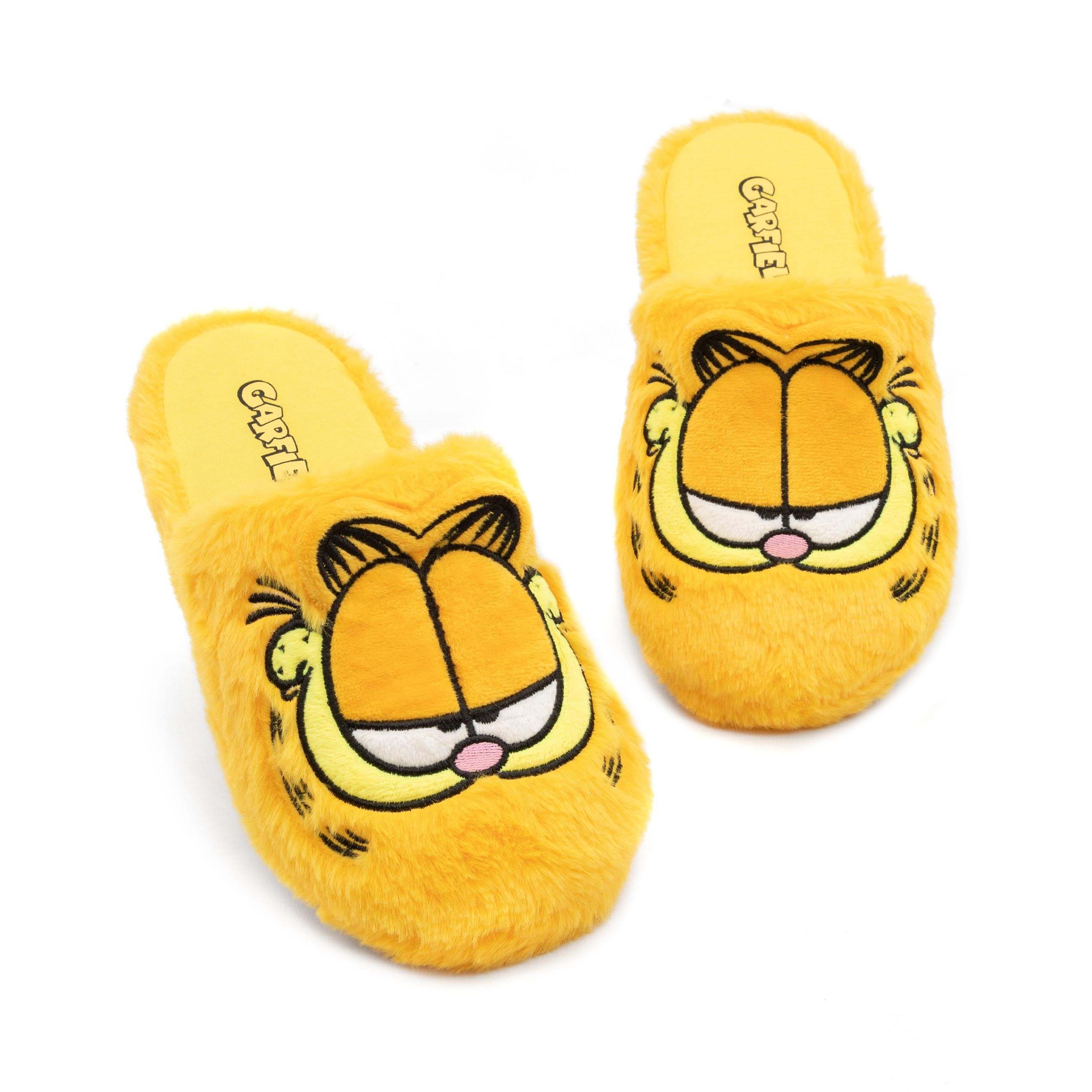 TEMU Garfield Adults Slippers | Men Women Unisex Animated Lazy Fluffy Slip Sliders | Yellow