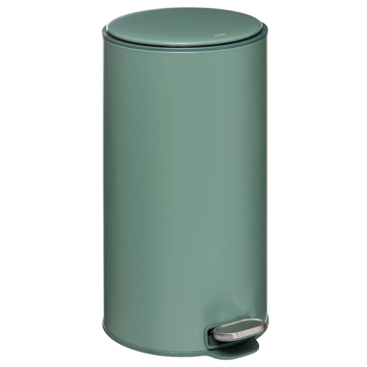 Metal Pedal Bin 30 L - Green, Height 62 Cm