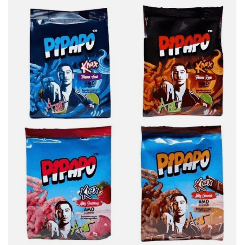 4x Pipapo I Love Knax Chips | Crispy Corn Snacks With Savory Flavor | Ideal For Snacking & Sharing (4x70g)