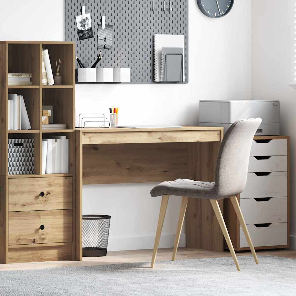 Image of Vidaxl Desk - Oak 100 X 40 X 76 Cm, Living Room, Modern Desk For Home, Compact, Long-lasting Writing, Minimalist For Students, Functional For Children
