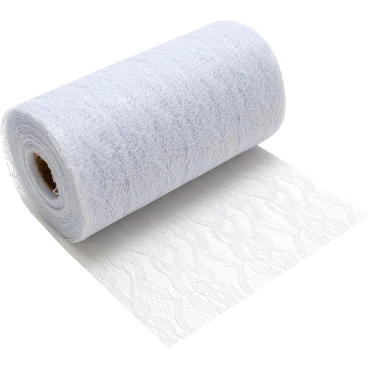 E-shop 15cm x 20m - Tischläufer aus reinweißer Spitze, zarte Tischschärpe aus Spitze, elegante Tischdekoration für Hochzeiten und Taufen, festliche