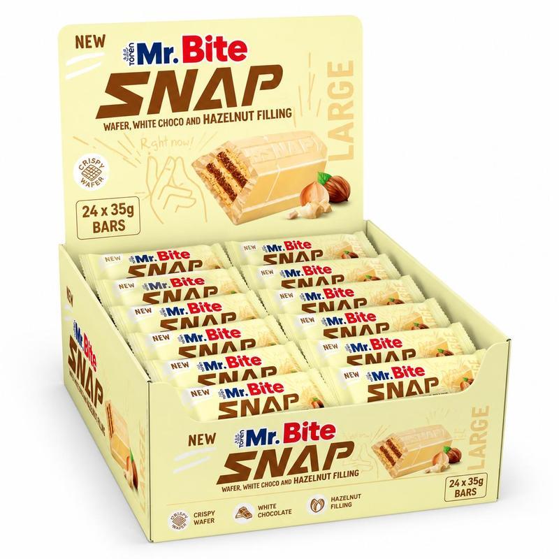 Image of Mr. Bite Snap White Large Waffle With Nut Cream & White Chocolate 24 X 35 G