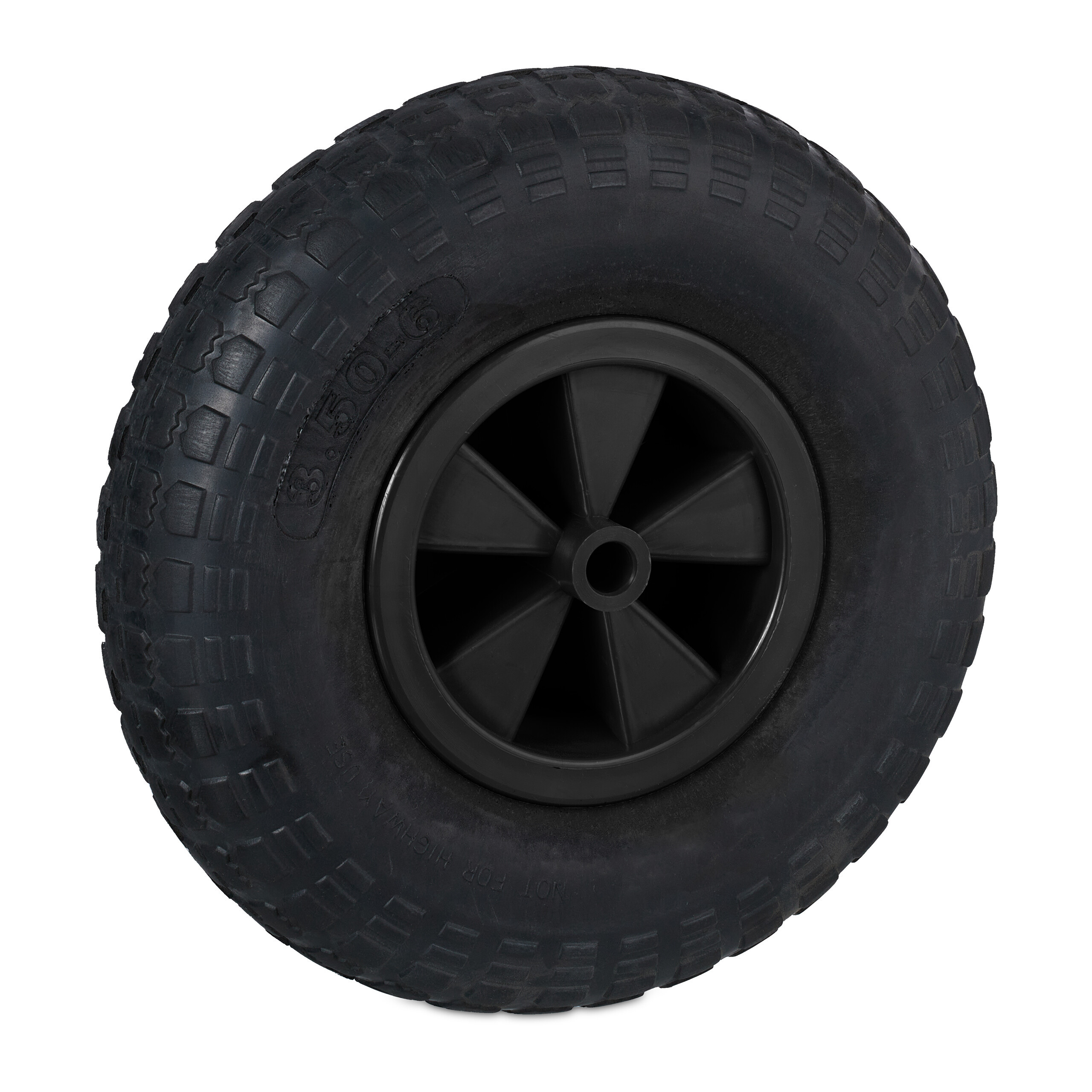 TEMU Wheelbarrow Wheel 3.50-6 With Profile, Black