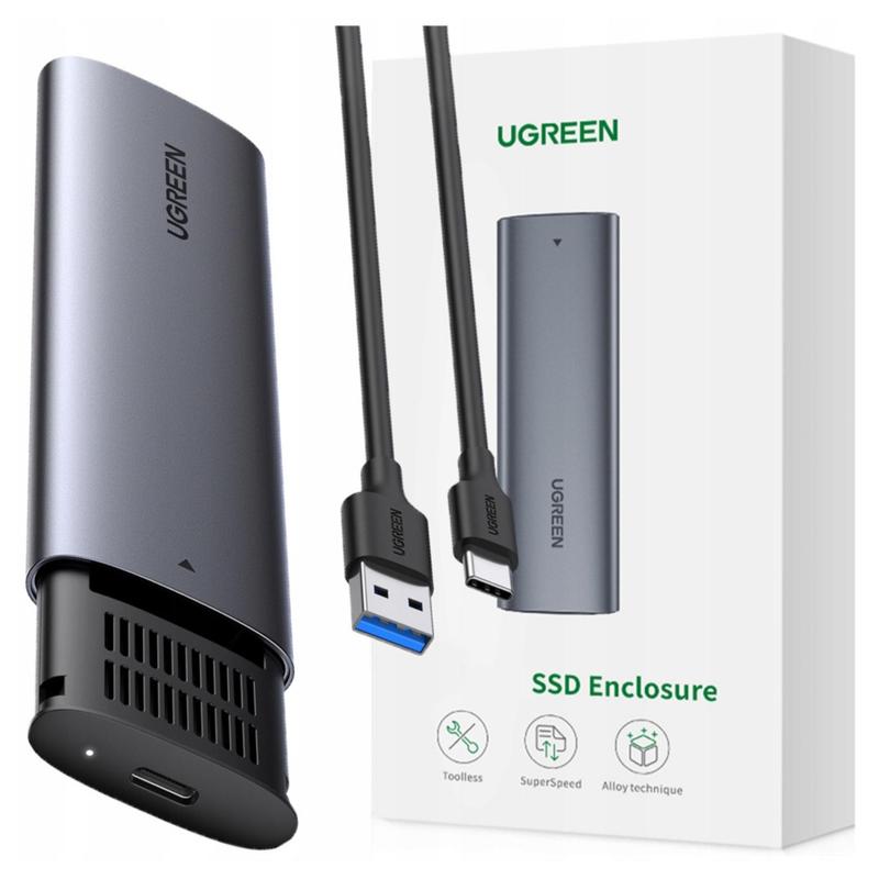 Ugreen Boîtier Externe SSD M.2 NVMe / SATA CM400 USB-C 10Gbps - Gris (Vrac) - Image 5