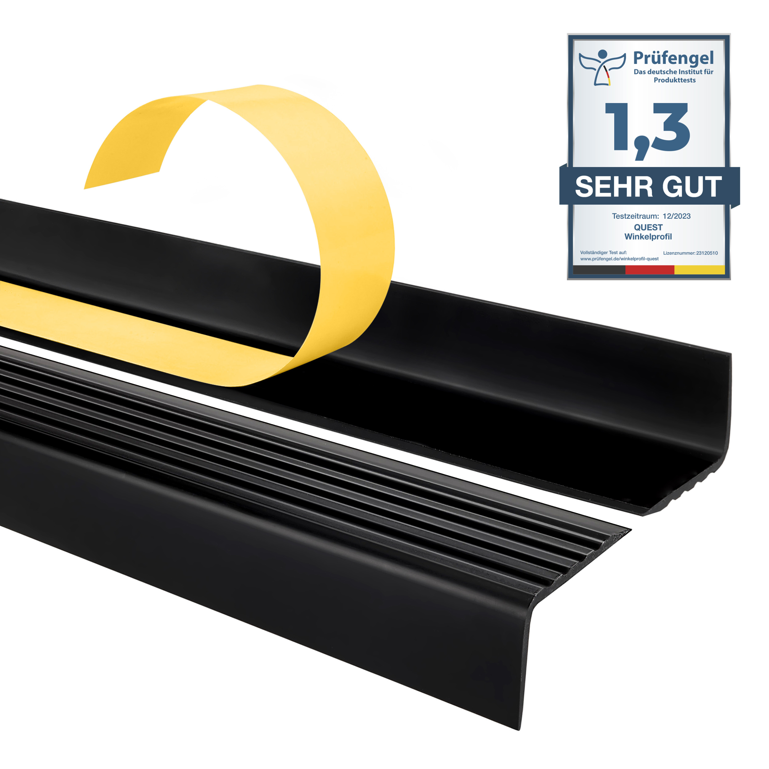 Trappprofil PVC 25X40Mm, Självhäftande Halkfri Trappnäs, Trappstegeöverdrag, Halkfri för Trappor, ND, EUKA TILLVERKARE