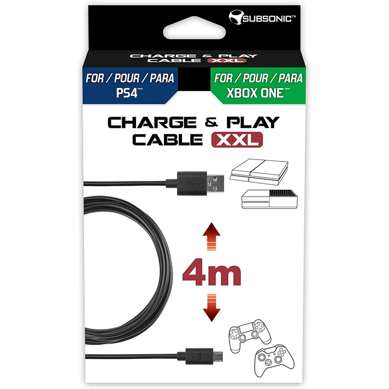 TEMU Cable de Carga Subsónico XXL para PS4 y Xbox One