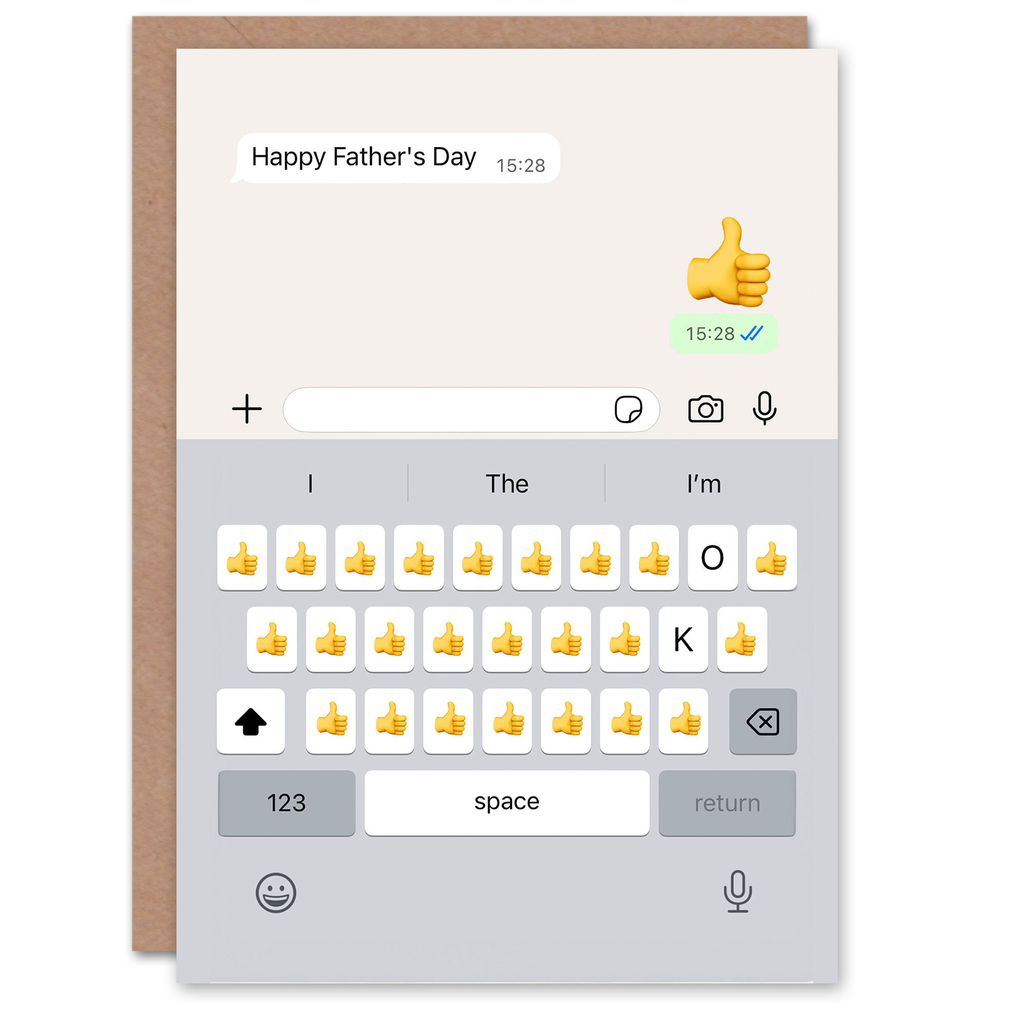 funny fathers day card dad text message thumbs up greeting card blank inside