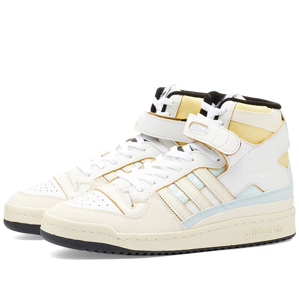 Forum 84 Hi Sneakers, Model Gy9454, Fashion-style Sneakers In Creamy White, Upper Made Of Synthetic Leather (microfiber Synthetic Leather), Comfortable Premium Everyday Footwear