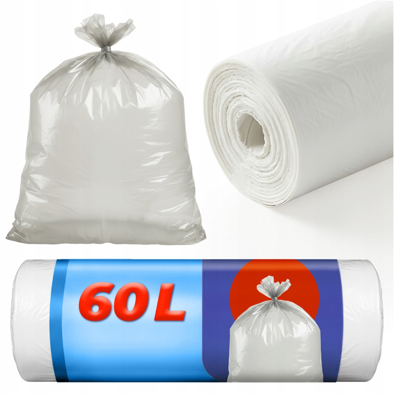 TEMU Trash Bags 60 , Transparent, Set Of 10pcs In 1 Roll, Classic And Strong Single-use Bags, Made Of Durable Film, Resistant To Tears And Moisture,