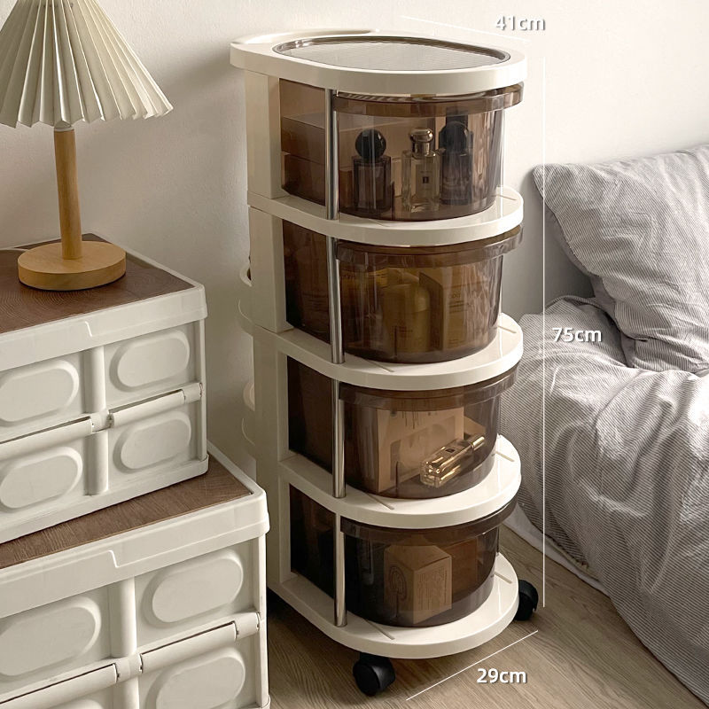 Plastic Drawer Storage Cabinet with Wheels, 4 Drawers