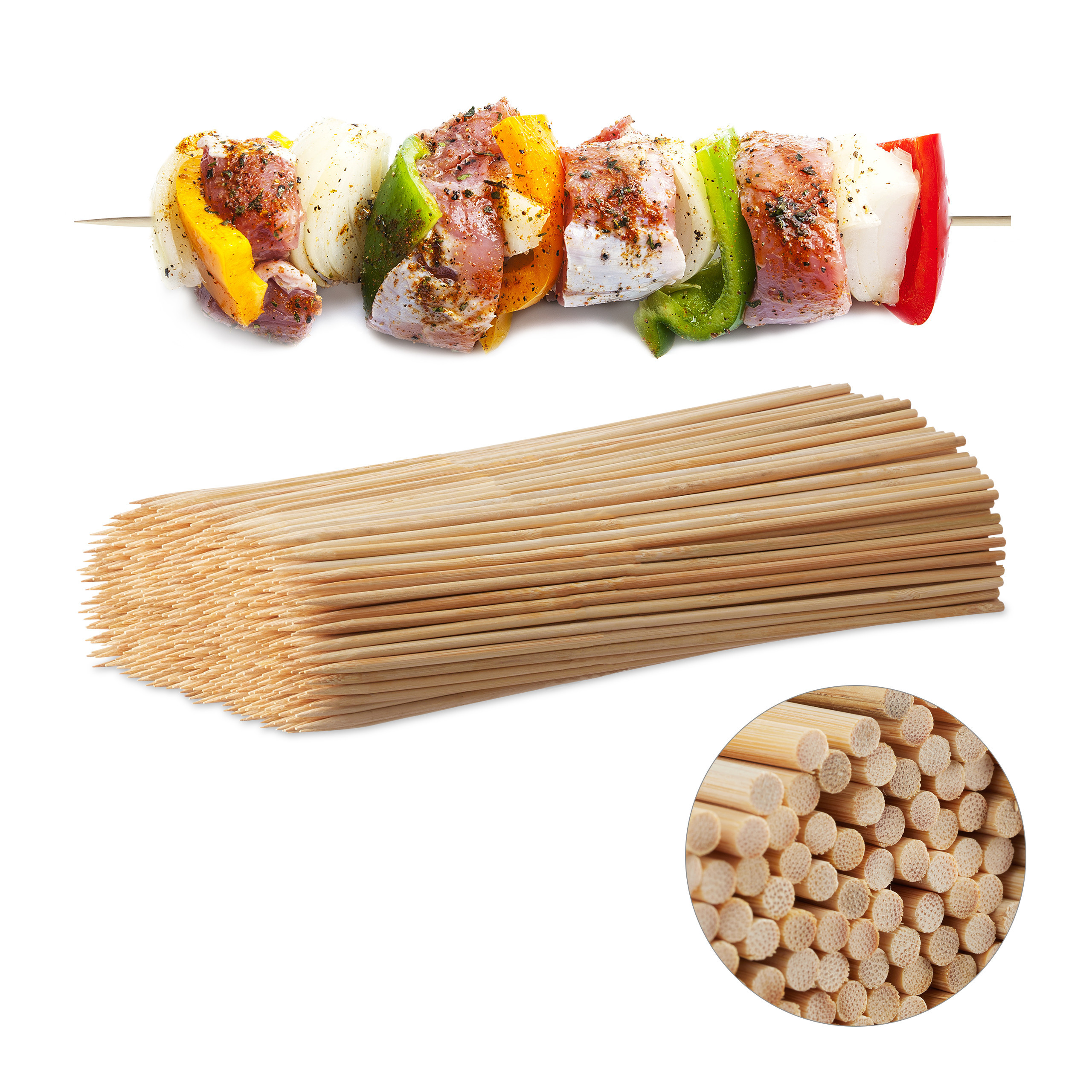 500-piece Set: Natural Shashlik Skewers