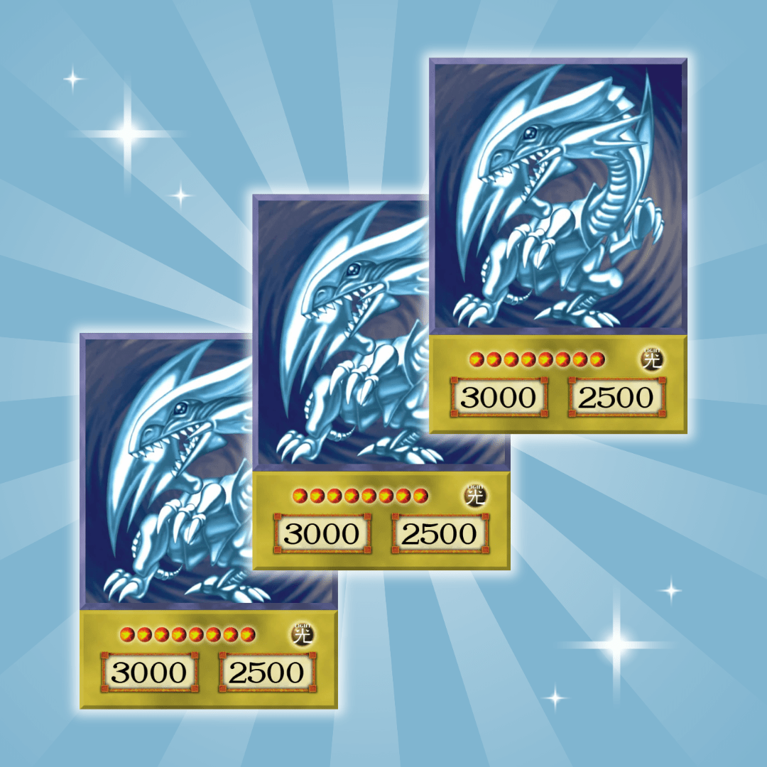Image of 3x Konami Yu-gi-oh! Blue-eyes White Dragon – Orica | Set Of 3 Cards | Fan-designed Trading Cards