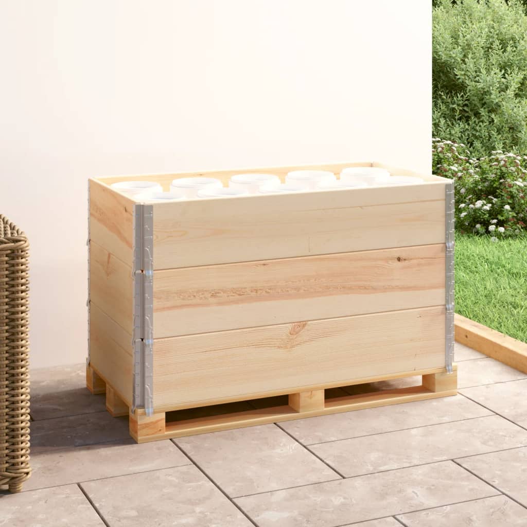Image of Vidaxl 3x Solid Pine Wood Pallet Frame Raised Garden Bed Planter Box Euro Pallet Wood Folding Frame Stacking Frame 50x100cm