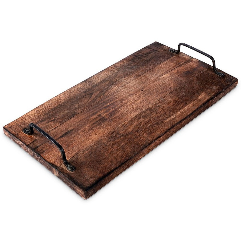 Image of Wooden Serving Tray With Handles, 40.5x21.5 Cm