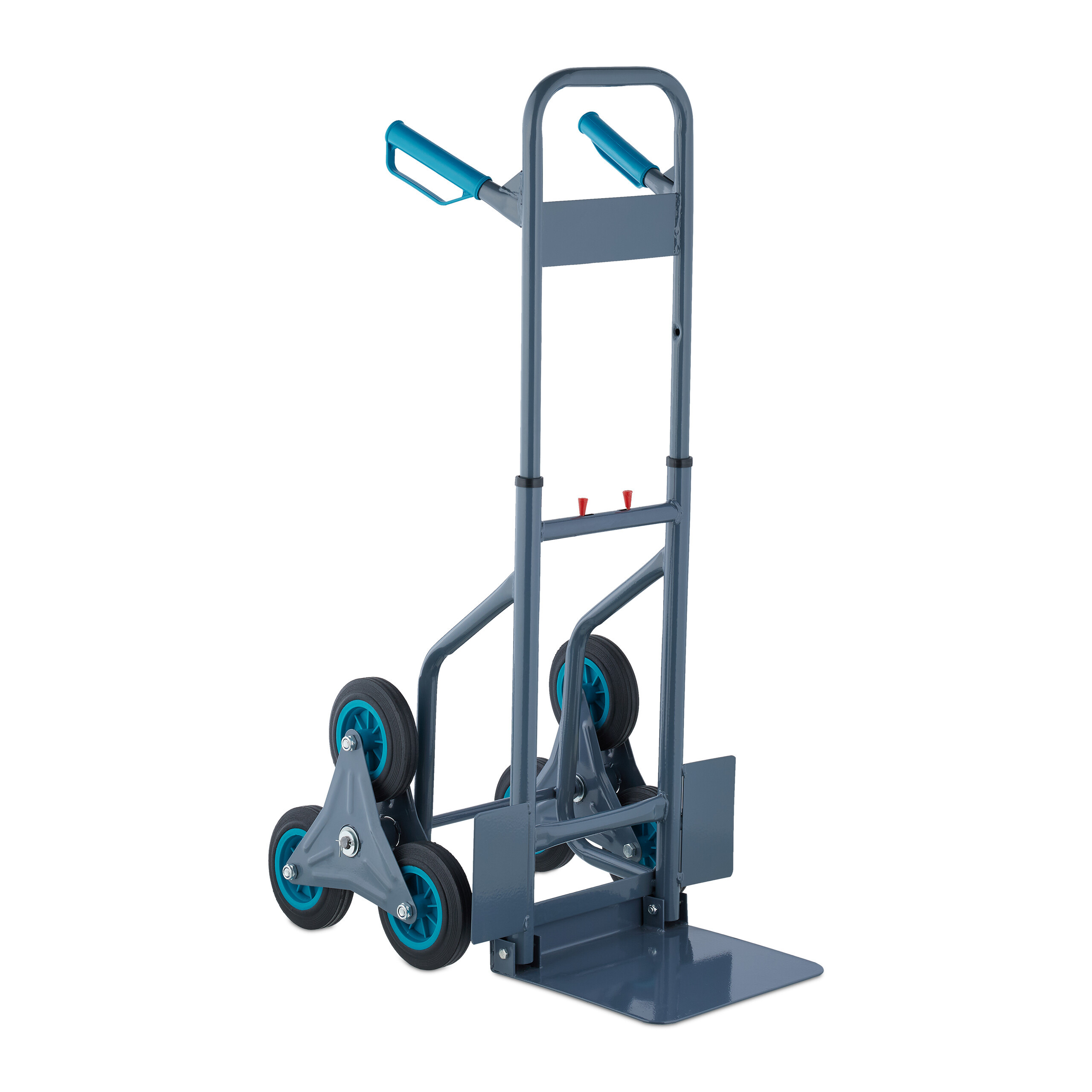 TEMU escaleras plegable, 200 kg, 113 x 48.5 cm, acero, plástico y goma , de goma , asa regulable , /azul, para mudanzas, jardín y trabajos de carga,