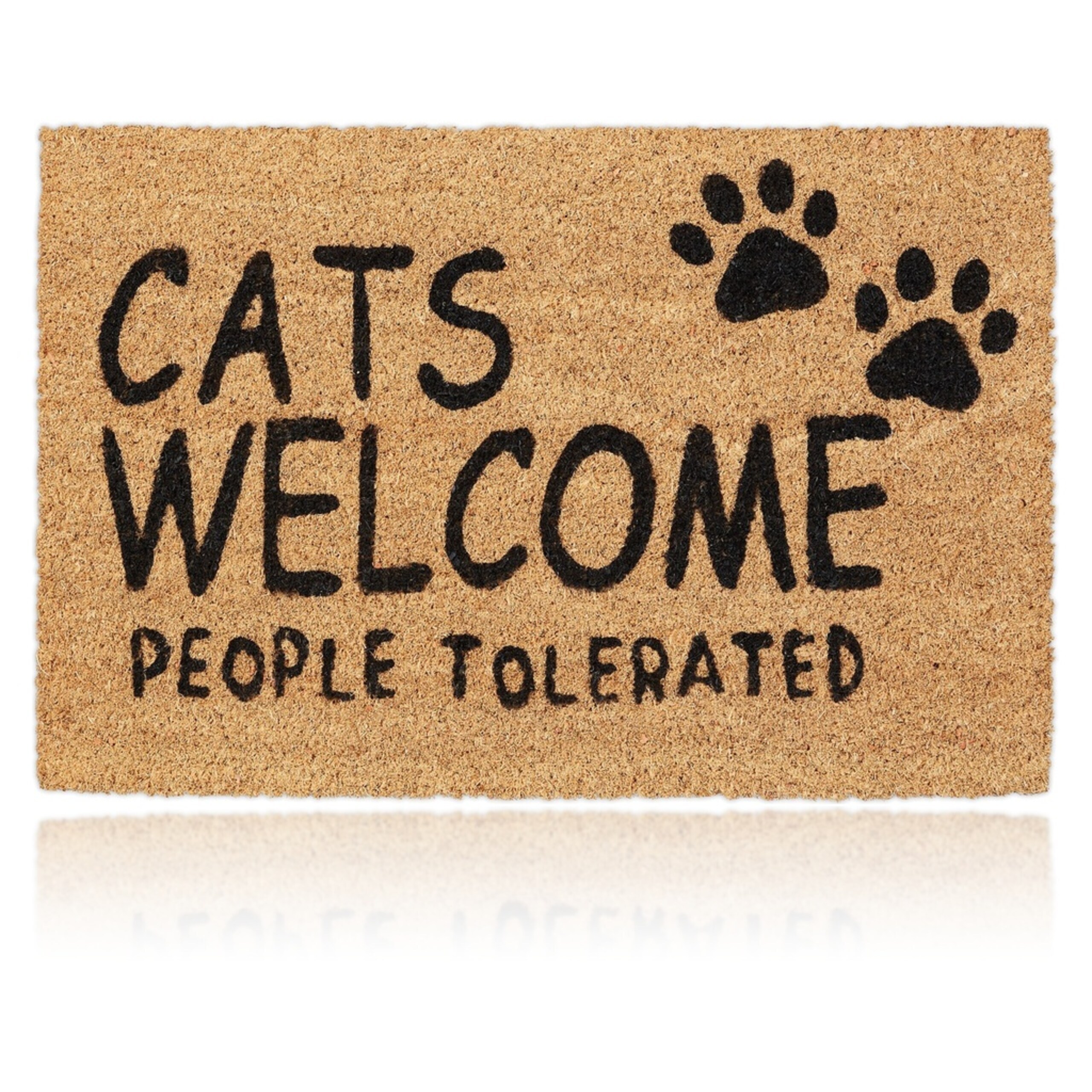 Image of Doormat, 60 X 40 X 1.5 Cm, Coconut Fiber With Non-slip Pvc Backing, Natural/black, Weatherproof, For Indoor, Outdoor, And Entryway, Door Mat, Foot Wiper, Entrance Mat, Relaxdays